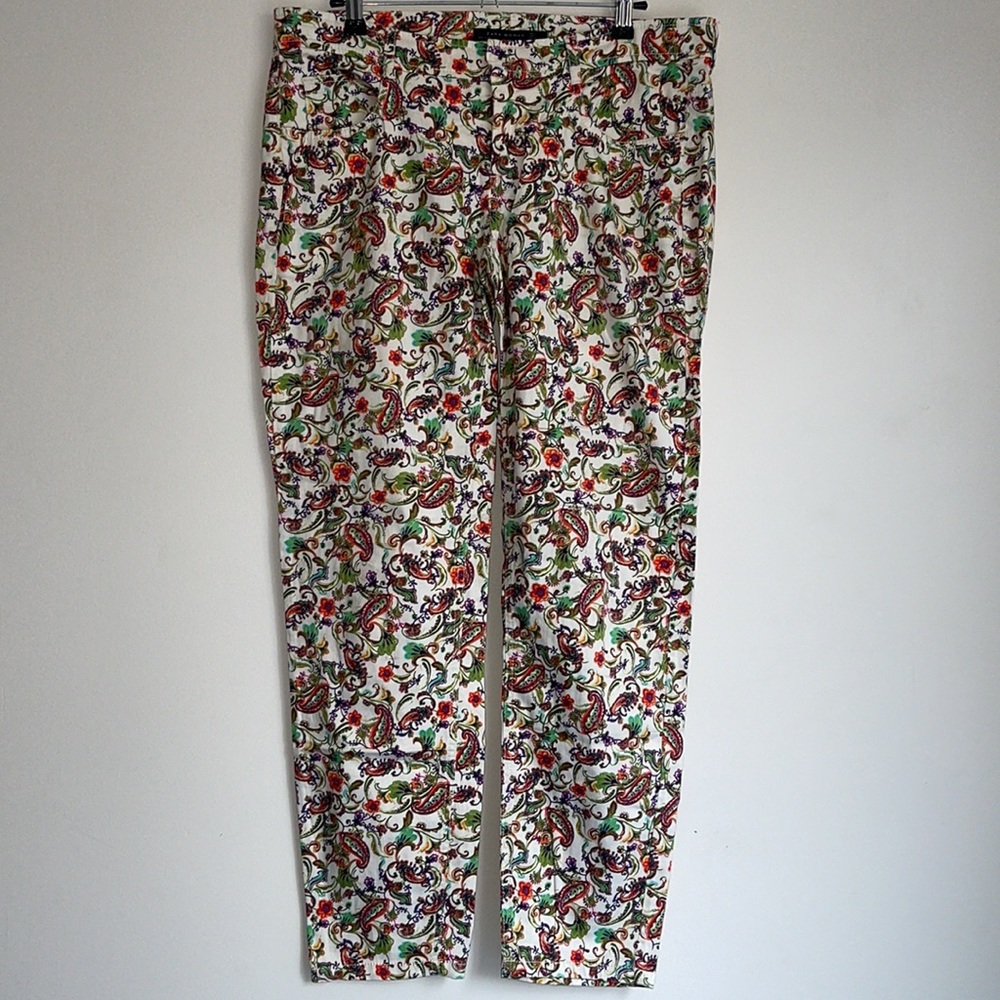 ZARA | Paisley floral print cropped trousers - Picture 6 of 8